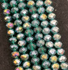 4x3mm Faceted Glass Rondelles - TEAL AB - approx 150 beads / 18 inch strand