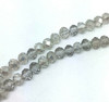 6x4mm Faceted Glass Rondelles - LIGHT GREY AB - approx 100 beads / 16 inch strand