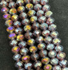 Plum AB 6x4mm Faceted Glass Rondelles