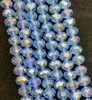 6x4mm Faceted Glass Rondelles - TANZANITE (LIGHT BLUE) AB - approx 100 beads / 16 inch strand