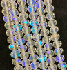 8x6mm Faceted Glass Rondelles - CLEAR AB - approx 72 beads / 17 inch strand