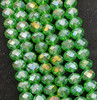 Grass Green AB 8x6mm Faceted Glass Rondelles