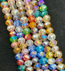 Mixed colours AB 8x6mm Faceted Glass Rondelles