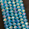 Turquoise AB 10x8mm Faceted Glass Rondelles