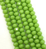 6x4mm Faceted Glass Rondelles - LIME GREEN OPAQUE - approx 100 beads