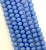 6x4mm Faceted Glass Rondelles - LIGHT BLUE OPAQUE - approx 100 beads