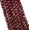 6x4mm Faceted Glass Rondelles - OXBLOOD OPAQUE - approx 100 beads / 16 inch strand