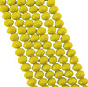 6x4mm Faceted Glass Rondelles - YELLOW OPAQUE - approx 100 beads / 16 inch strand