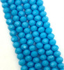 4x3mm Faceted Glass Rondelles - TURQUOISE OPAQUE - approx 150 beads / 18 inch strand