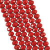 3x2mm Glass Rondelle beads - DARK RED OPAQUE - approx 15" strand (approx 200 beads)