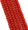 Red Opaque 3x2mm Faceted Glass Rondelles