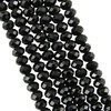 Black Opaque 3.5x2.5mm Faceted Glass Rondelles