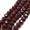Brown Opaque 10x8mm Faceted Glass Rondelles