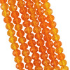 8x6mm Faceted Glass Rondelles - LIGHT ORANGE - approx 72 beads / 17 inch strand