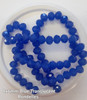 8x6mm Faceted Glass Rondelles - BLUE TRANSLUCENT - approx 72 beads / 17 inch strand