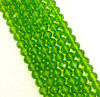 6x4mm Glass Rondelle beads - LIME GREEN - approx 18 inch strand (approx 100 beads)