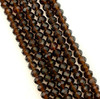 4x3mm Faceted Glass Rondelles - DARK BROWN - approx 150 beads / 18 inch strand