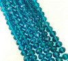 4x3mm Faceted Glass Rondelles - DARK TURQUOISE - approx 150 beads / 18 inch strand