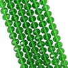 4x3mm Faceted Glass Rondelles - GRASS GREEN - approx 150 beads / 18 inch strand