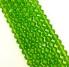 4x3mm Faceted Glass Rondelles - LIME GREEN - approx 150 beads / 18 inch strand