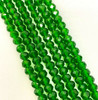 Emerald Green 3x2mm Faceted Glass Rondelles
