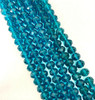 Dark Turquoise 3x2mm Faceted Glass Rondelles