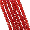 10x8mm Faceted Glass Rondelles - DARK RED - approx 72 beads / 22 inch strand