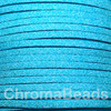 Turquoise Glitter Faux Suede Cord