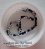 Strand of faceted round glass beads - approx 6mm, Deep Blue Half-Plated Silver, approx 50 beads, 12in