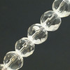 Strand of faceted round glass beads - approx 6mm, Clear, approx 50 beads, 12in