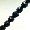 Strand of faceted round glass beads - approx 6mm, Black, approx 50 beads, 12in