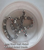 Strand of faceted round glass beads - approx 8mm, Clear Half-Plated Silver, approx 40 beads, 12in
