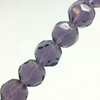 Strand of faceted round glass beads - approx 8mm, Violet, approx 40 beads, 12in