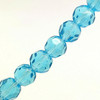 Strand of faceted round glass beads - approx 8mm, Turquoise, approx 40 beads, 12in