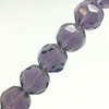 Strand of faceted round glass beads - approx 8mm, Blue-Grey, approx 40 beads, 12in
