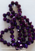 Strand of faceted round glass beads - approx 10mm, Purple Metallic, approx 30 beads, 12in