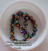 Strand of faceted round glass beads - approx 10mm, Multicolour Metallic, approx 30 beads, 12in