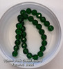 Strand of faceted round glass beads - approx 10mm, Dark Green, approx 30 beads, 12in
