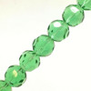 Strand of faceted round glass beads - approx 10mm, Grass Green, approx 30 beads, 12in