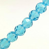 Strand of faceted round glass beads - approx 10mm, Turquoise, approx 30 beads, 12in