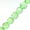 Strand of faceted round glass beads - approx 10mm, Light Green, approx 30 beads, 12in