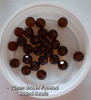 Strand of faceted round glass beads - approx 12mm, Brown, approx 28 beads, 12in