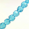 Strand of faceted round glass beads - approx 12mm, Turquoise, approx 28 beads, 12in