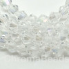 4mm Glass Bicone beads - CLEAR AB - approx 320 beads in a pack