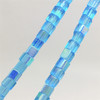 4mm Glass Cube beads - TURQUOISE Lustred- approx 12" strand (75 beads)