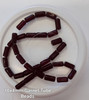 10x4mm Glass Tube Beads, GARNET (DARKEST RED), approx 12" strand, 32 beads