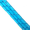 10x4mm Glass Tube Beads, TURQUOISE, approx 12" strand, 32 beads