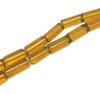 15x6mm Glass Tube Beads, AMBER, approx 12" strand, 22 beads