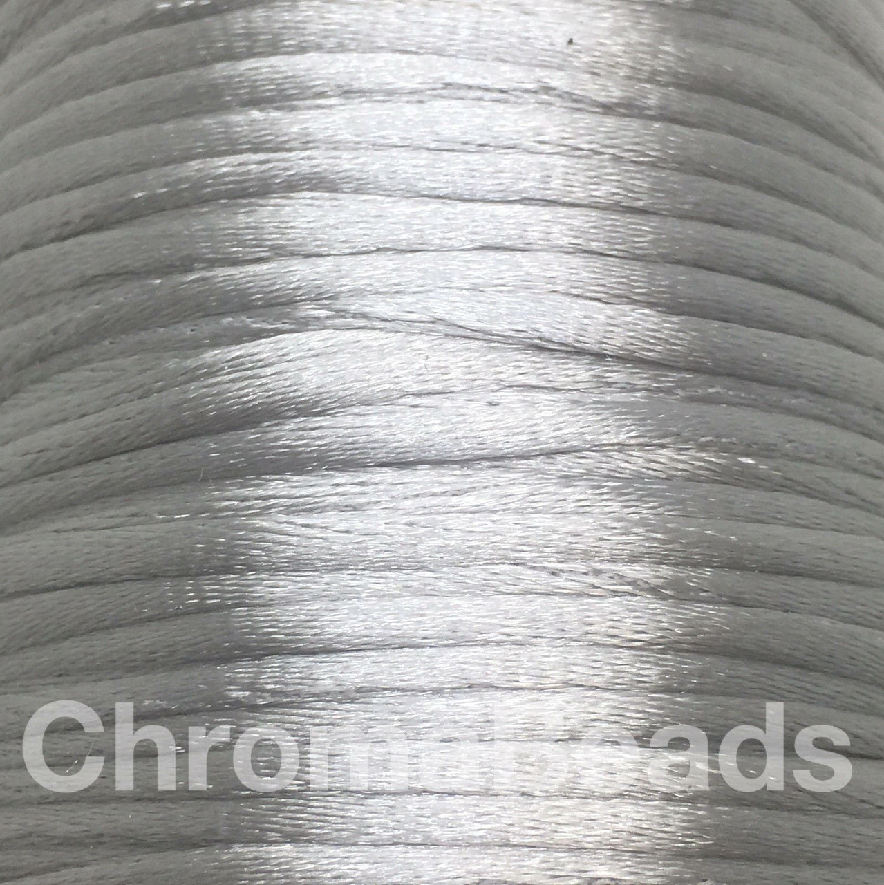 Silver 2mm satin rattail cord