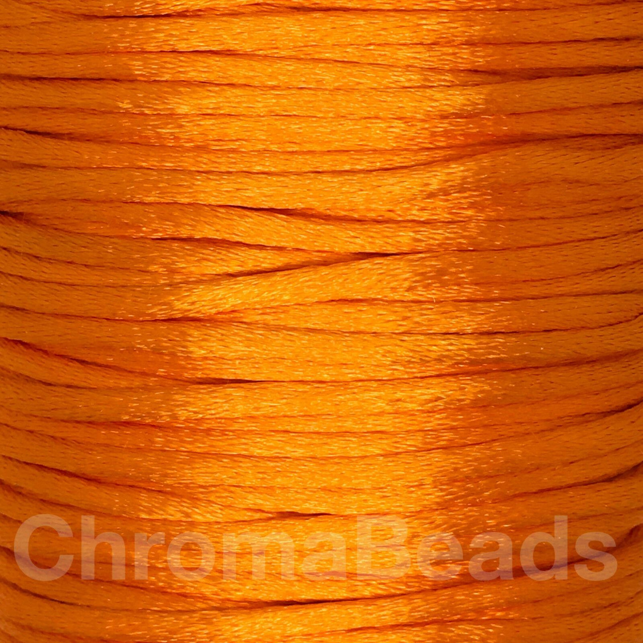 Orange 2mm satin rattail cord
